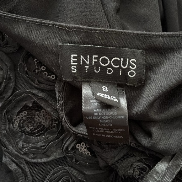 En focus studio black knot side cocktail dress Sz 8 - Picture 3 of 10